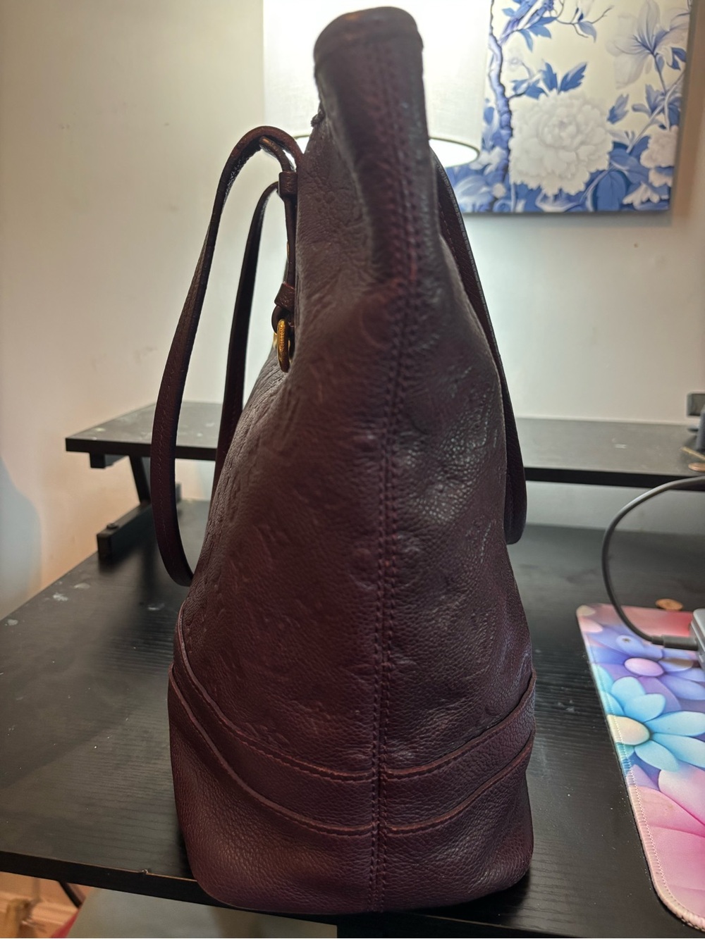 Authentic Louis Vuitton Citadine Empriente Leather Bag W/Dust Bag- Aube Purple - Picture 4 of 16